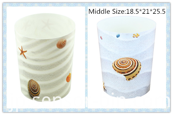 Sea Shells Design Round Plastic Waste Bin (FF-5224)